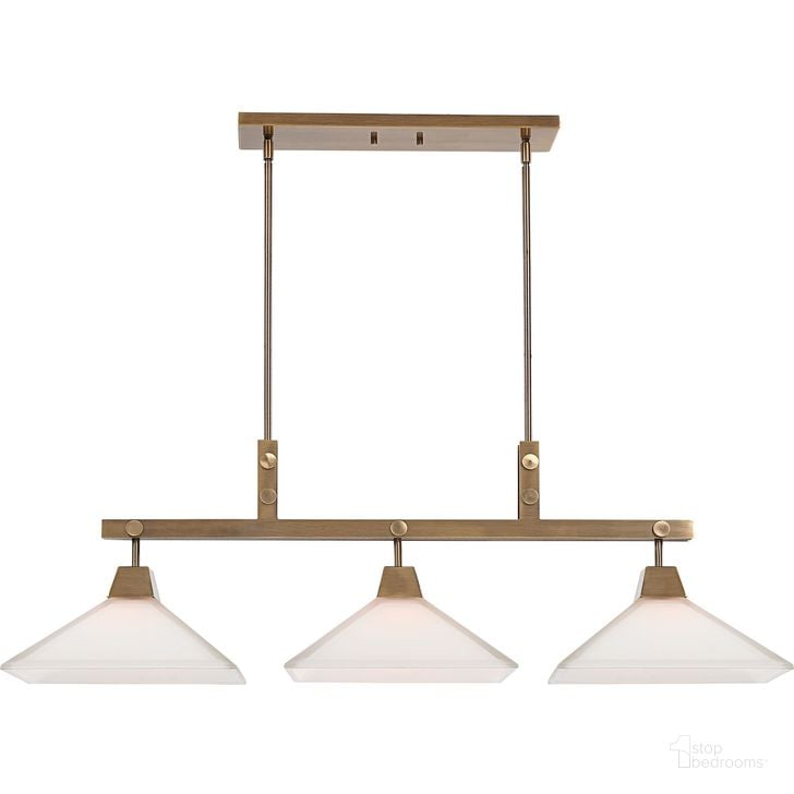 The appearance of Uttermost Brookdale Industrial 3 Light Linear Chandelier designed by Uttermost in the traditional interior design. This brass piece of furniture  was selected by 1StopBedrooms from Brookdale Collection to add a touch of cosiness and style into your home. Sku: 21346. Material: Glass. Product Type: Chandelier. Image1