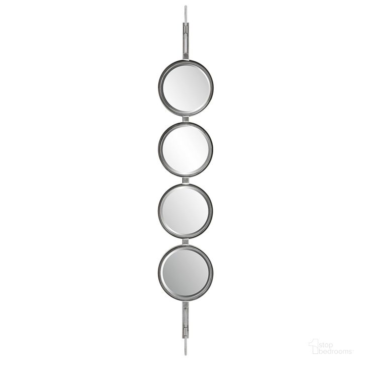 The appearance of Uttermost Button Silver Mirror designed by Uttermost in the modern / contemporary interior design. This silver piece of furniture  was selected by 1StopBedrooms from Button Collection to add a touch of cosiness and style into your home. Sku: 09842. Material: MDF. Product Type: Accent Mirror. Image1