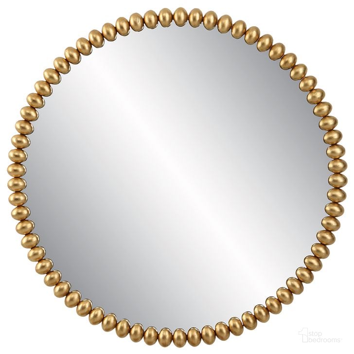 The appearance of Uttermost Byzantine Round Gold Mirror designed by Uttermost in the modern / contemporary interior design. This gold piece of furniture  was selected by 1StopBedrooms from Byzantine Collection to add a touch of cosiness and style into your home. Sku: 09793. Material: MDF. Product Type: Accent Mirror. Image1
