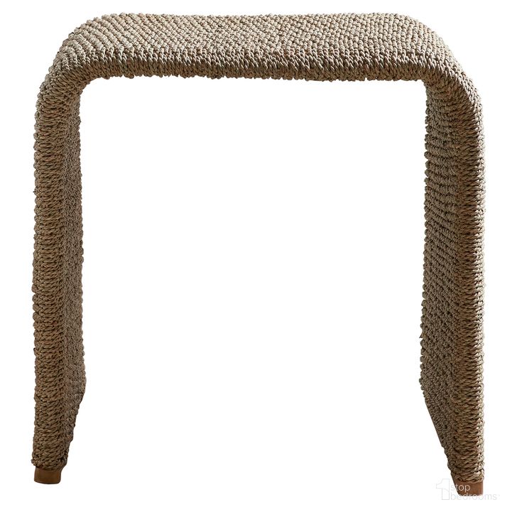 The appearance of Uttermost Calabria Woven Seagrass End Table designed by Uttermost in the transitional interior design. This natural piece of furniture  was selected by 1StopBedrooms from Calabria Collection to add a touch of cosiness and style into your home. Sku: 22878. Material: Wood. Product Type: End Table. Image1