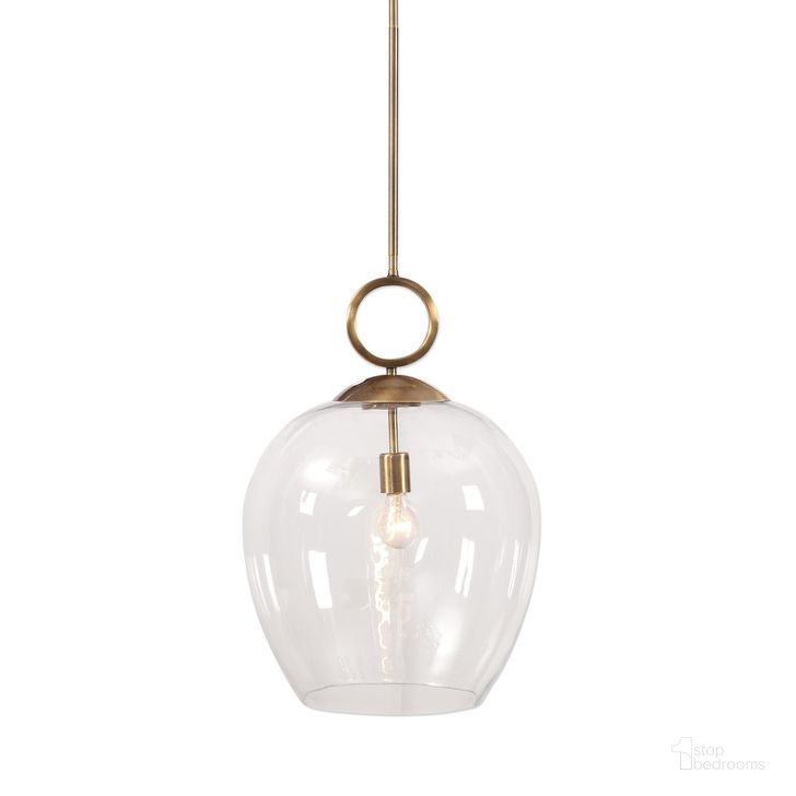 The appearance of Uttermost Calix Large Blown Glass 1 Light Pendant designed by Uttermost in the modern / contemporary interior design. This gold piece of furniture  was selected by 1StopBedrooms from Calix Collection to add a touch of cosiness and style into your home. Sku: 22127. Material: Glass. Product Type: Pendant Lighting. Image1