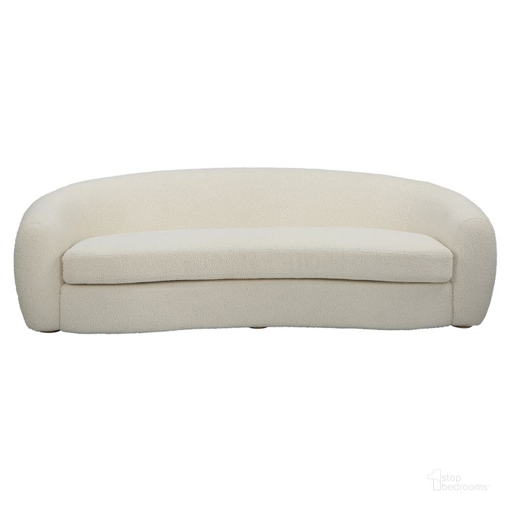 The appearance of Uttermost Capra Art Deco White Sofa designed by Uttermost in the modern / contemporary interior design. This white piece of furniture  was selected by 1StopBedrooms from Capra Collection to add a touch of cosiness and style into your home. Sku: 23746. Product Type: Sofa. Material: Plywood. Image1