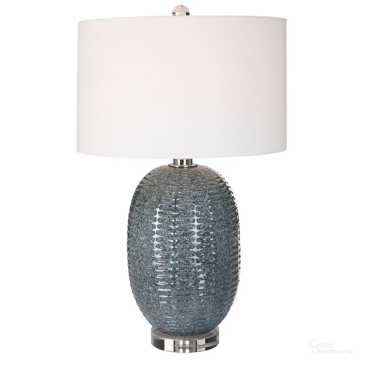 The appearance of Uttermost Caralina Geometric Table Lamp designed by Uttermost in the modern / contemporary interior design. This blue piece of furniture  was selected by 1StopBedrooms from Caralina Collection to add a touch of cosiness and style into your home. Sku: 30146. Product Type: Table Lamp. Material: Iron. Image1