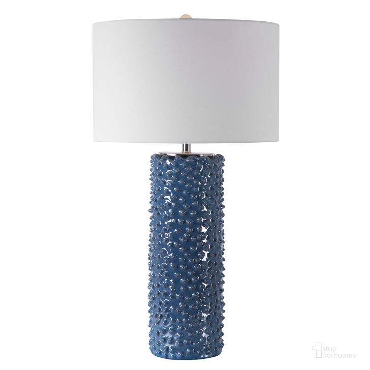 The appearance of Uttermost Ciji Blue Table Lamp designed by Uttermost in the modern / contemporary interior design. This blue piece of furniture  was selected by 1StopBedrooms from Ciji Collection to add a touch of cosiness and style into your home. Sku: 28285. Material: Stainless Steel. Product Type: Table Lamp. Image1