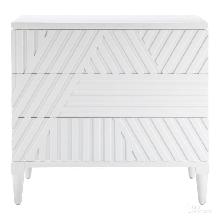 The appearance of Uttermost Colby White Drawer Chest designed by Uttermost in the modern / contemporary interior design. This white piece of furniture  was selected by 1StopBedrooms from Colby Collection to add a touch of cosiness and style into your home. Sku: 25382. Product Type: Chest. Material: MDF. Image1