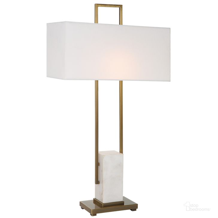 The appearance of Uttermost Column White Marble Table Lamp designed by Uttermost in the modern / contemporary interior design. This white piece of furniture  was selected by 1StopBedrooms from Column Collection to add a touch of cosiness and style into your home. Sku: 30160. Material: Steel. Product Type: Table Lamp. Image1
