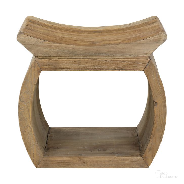 The appearance of Uttermost Connor Elm Accent Stool designed by Uttermost in the modern / contemporary interior design. This wood piece of furniture  was selected by 1StopBedrooms from Connor Collection to add a touch of cosiness and style into your home. Sku: 24814. Material: Wood. Product Type: Stool. Image1