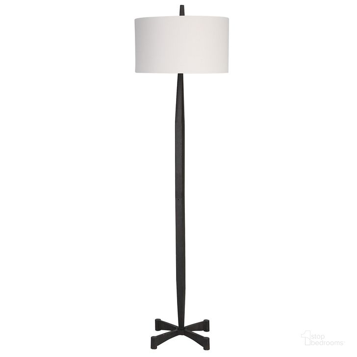 The appearance of Uttermost Counteract Rust Metal Floor Lamp designed by Uttermost in the transitional interior design. This black piece of furniture  was selected by 1StopBedrooms from Counteract Collection to add a touch of cosiness and style into your home. Sku: 30158. Material: Metal. Product Type: Floor Lamp. Image1