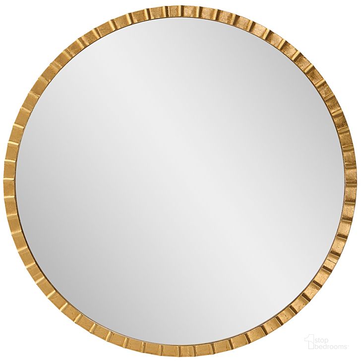 The appearance of Uttermost Dandridge Gold Round Mirror designed by Uttermost in the modern / contemporary interior design. This gold piece of furniture  was selected by 1StopBedrooms from Dandridge Collection to add a touch of cosiness and style into your home. Sku: 09781. Material: MDF. Product Type: Accent Mirror. Image1