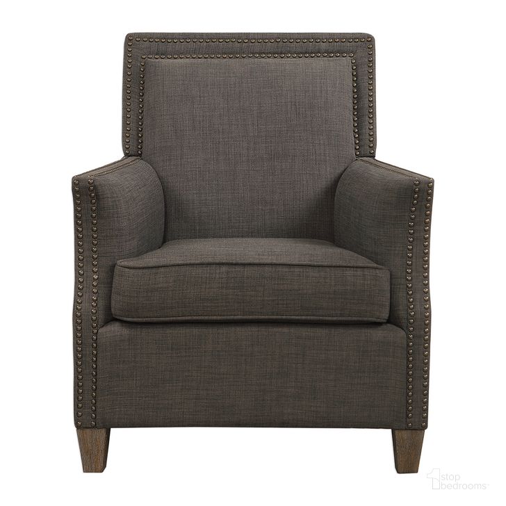 The appearance of Uttermost Darick Charcoal Armchair designed by Uttermost in the modern / contemporary interior design. This charcoal piece of furniture  was selected by 1StopBedrooms from  to add a touch of cosiness and style into your home. Sku: 23472. Material: Metal. Product Type: Arm Chair. Image1