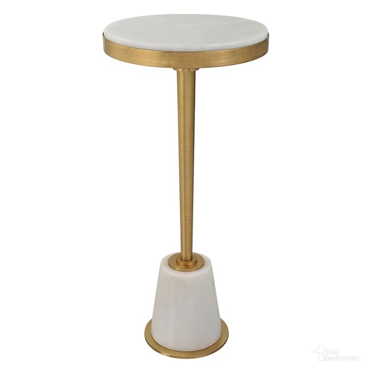 The appearance of Uttermost Edifice White Marble Drink Table designed by Uttermost in the modern / contemporary interior design. This white piece of furniture  was selected by 1StopBedrooms from Edifice Collection to add a touch of cosiness and style into your home. Sku: 25177. Material: Steel. Product Type: Accent Table. Image1