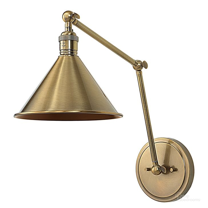 The appearance of Uttermost Exeter 1 Light Adjustable Sconce designed by Uttermost in the traditional interior design. This brass piece of furniture  was selected by 1StopBedrooms from Exeter Collection to add a touch of cosiness and style into your home. Sku: 22548. Material: Steel. Product Type: Wall Sconce. Image1