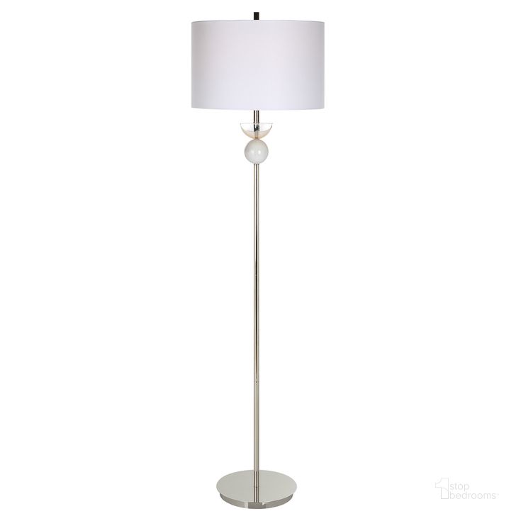 The appearance of Uttermost Exposition Nickel Floor Lamp designed by Uttermost in the modern / contemporary interior design. This nickel piece of furniture  was selected by 1StopBedrooms from Exposition Collection to add a touch of cosiness and style into your home. Sku: 30177-1. Product Type: Floor Lamp. Material: Iron. Image1
