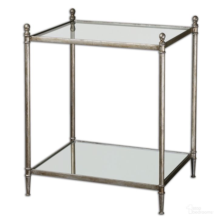The appearance of Uttermost Gannon Mirrored Glass End Table designed by Uttermost in the modern / contemporary interior design. This silver piece of furniture  was selected by 1StopBedrooms from Gannon Collection to add a touch of cosiness and style into your home. Sku: 24282. Material: Metal. Product Type: End Table. Image1