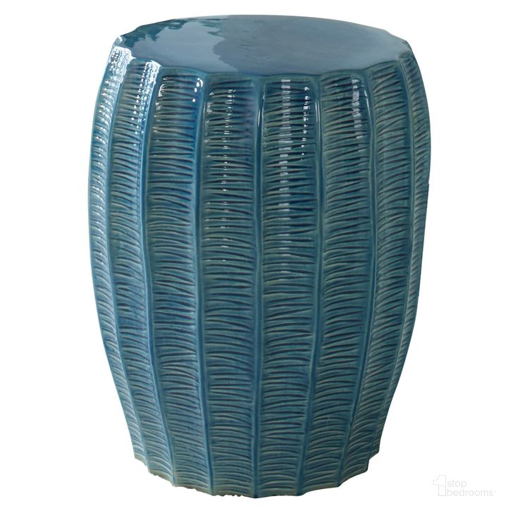 The appearance of Uttermost Harbor Aque Blue Garden Stool designed by Uttermost in the modern / contemporary interior design. This aqua blue piece of furniture  was selected by 1StopBedrooms from Harbor Collection to add a touch of cosiness and style into your home. Sku: 25154. Product Type: Accent Stool. Image1