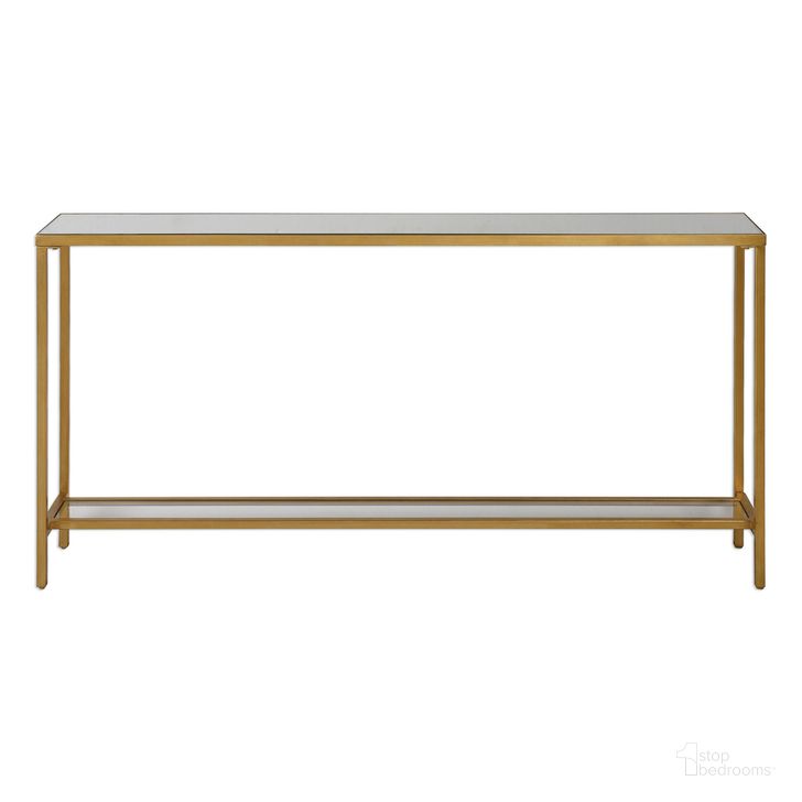 The appearance of Uttermost Hayley Gold Console Table designed by Uttermost in the modern / contemporary interior design. This gold piece of furniture  was selected by 1StopBedrooms from Hayley Collection to add a touch of cosiness and style into your home. Sku: 24685. Material: Metal. Product Type: Console Table. Image1