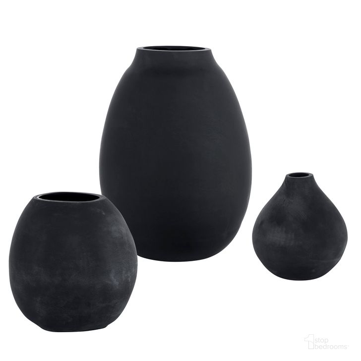 The appearance of Uttermost Hearth Matte Black Vases Set Of 3 designed by Uttermost in the transitional interior design. This matte black piece of furniture  was selected by 1StopBedrooms from Hearth Collection to add a touch of cosiness and style into your home. Sku: 18068. Material: Glass. Product Type: Decorative Accessory. Image1