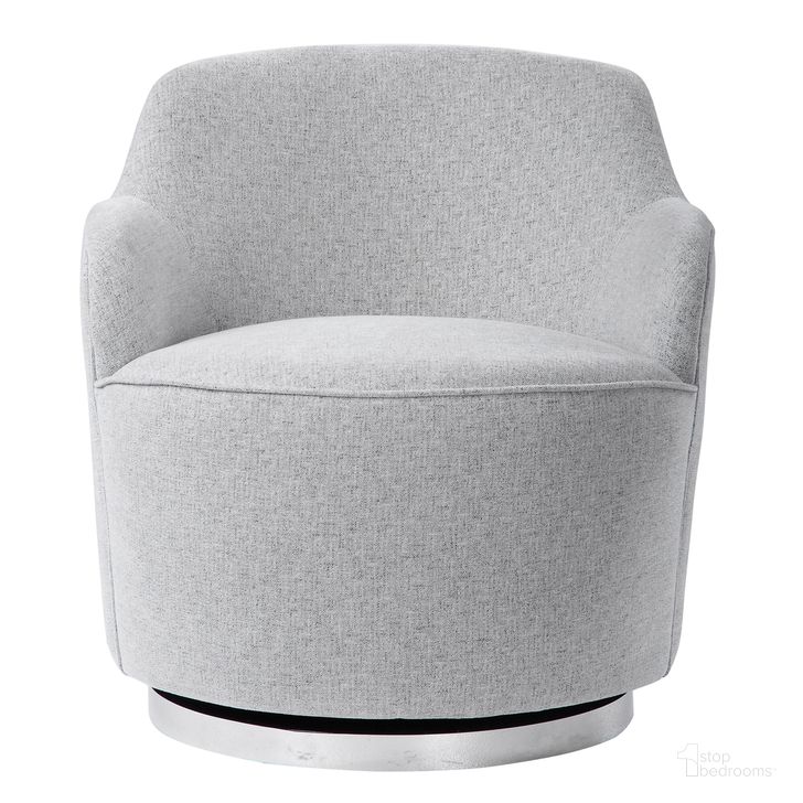 The appearance of Uttermost Hobart Casual Swivel Chair designed by Uttermost in the modern / contemporary interior design. This gray piece of furniture  was selected by 1StopBedrooms from  to add a touch of cosiness and style into your home. Sku: 23529. Material: Wood. Product Type: Swivel Chair. Image1
