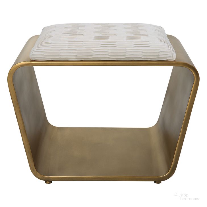The appearance of Uttermost Hoop Small Gold Bench designed by Uttermost in the modern / contemporary interior design. This gold piece of furniture  was selected by 1StopBedrooms from  to add a touch of cosiness and style into your home. Sku: 23673. Product Type: Bench. Material: MDF. Image1