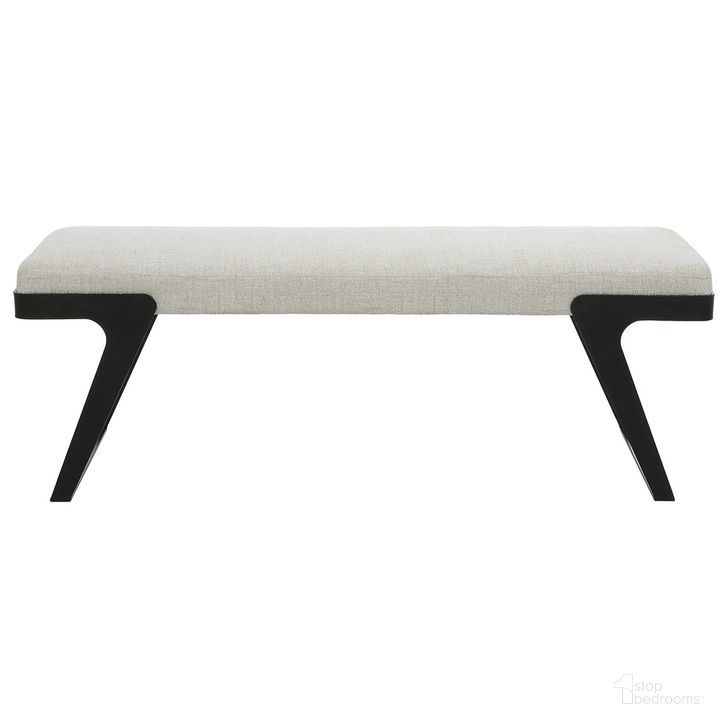 The appearance of Uttermost Hover Modern Bench designed by Uttermost in the modern / contemporary interior design. This aged black piece of furniture  was selected by 1StopBedrooms from Hover Collection to add a touch of cosiness and style into your home. Sku: 23758. Product Type: Bench. Material: Iron. Image1