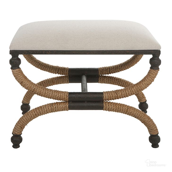 The appearance of Uttermost Icaria Upholstered Small Bench designed by Uttermost in the transitional interior design. This natural piece of furniture  was selected by 1StopBedrooms from Icaria Collection to add a touch of cosiness and style into your home. Sku: 23741. Product Type: Bench. Material: MDF. Image1