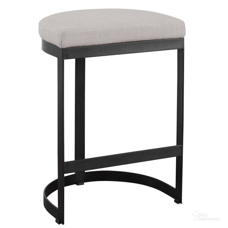 The appearance of Uttermost Ivanna Black Iron Counter Stool designed by Uttermost in the modern / contemporary interior design. This black piece of furniture  was selected by 1StopBedrooms from Ivanna Collection to add a touch of cosiness and style into your home. Sku: 23591. Material: MDF. Product Type: Barstool. Image1