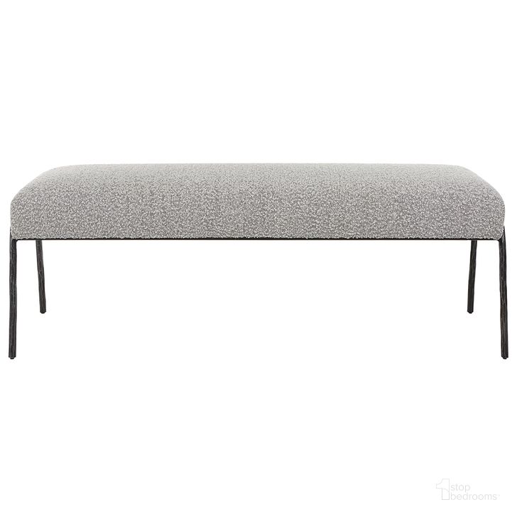 The appearance of Uttermost Jacobsen Modern Gray Bench designed by Uttermost in the modern / contemporary interior design. This gray piece of furniture  was selected by 1StopBedrooms from Jacobsen Collection to add a touch of cosiness and style into your home. Sku: 23685. Product Type: Bench. Material: Plywood. Image1