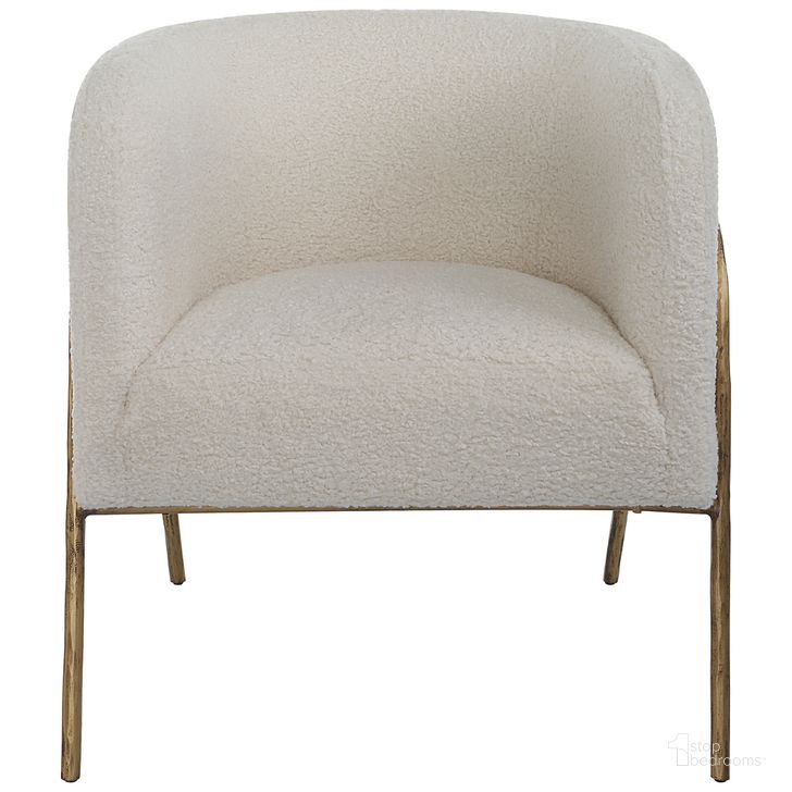 The appearance of Uttermost Jacobsen Off White Shearling Accent Chair designed by Uttermost in the modern / contemporary interior design. This off white piece of furniture  was selected by 1StopBedrooms from Jacobsen Collection to add a touch of cosiness and style into your home. Sku: 23686. Product Type: Accent Chair. Material: Plywood. Image1