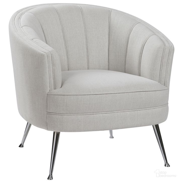 The appearance of Uttermost Janie Mid-Century Accent Chair designed by Uttermost in the modern / contemporary interior design. This white piece of furniture  was selected by 1StopBedrooms from  to add a touch of cosiness and style into your home. Sku: 23510. Product Type: Accent Chair. Material: Iron. Image1