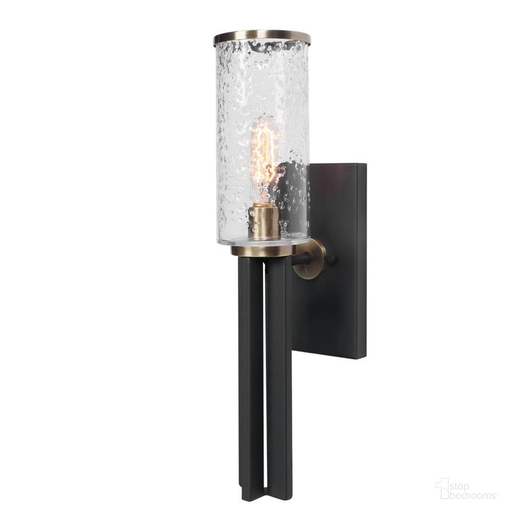 The appearance of Uttermost Jarsdel 1 Industrial Sconce designed by Uttermost in the transitional interior design. This black piece of furniture  was selected by 1StopBedrooms from Jarsdel Collection to add a touch of cosiness and style into your home. Sku: 22522. Material: Glass. Product Type: Wall Sconce. Image1