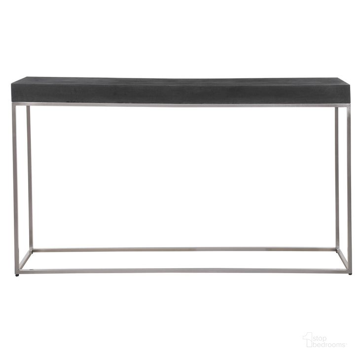 The appearance of Uttermost Jase Black Concrete Console Table designed by Uttermost in the modern / contemporary interior design. This black piece of furniture  was selected by 1StopBedrooms from Jase Collection to add a touch of cosiness and style into your home. Sku: 24974. Product Type: Console Table. Image1