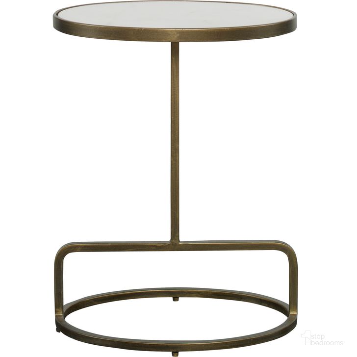 The appearance of Uttermost Jessenia White Marble Accent Table designed by Uttermost in the transitional interior design. This white piece of furniture  was selected by 1StopBedrooms from Jessenia Collection to add a touch of cosiness and style into your home. Sku: 25135. Material: Metal. Product Type: Accent Table. Image1