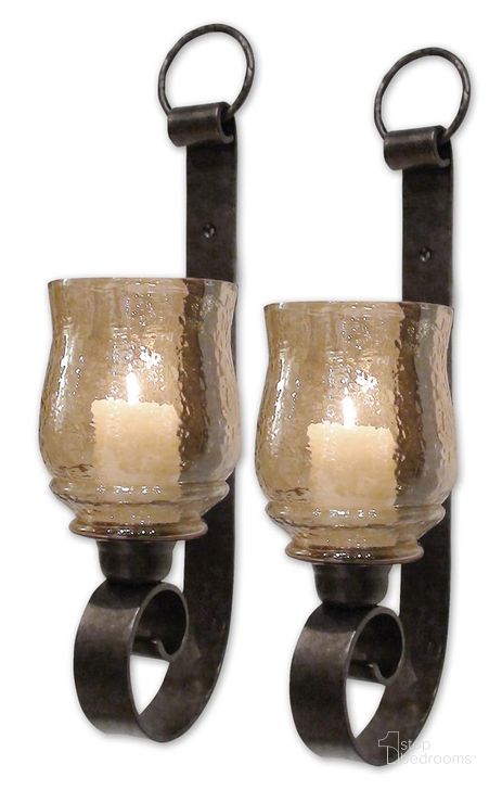 The appearance of Uttermost Joselyn Small Wall Sconces Set Of 2 designed by Uttermost in the traditional interior design. This bronze piece of furniture  was selected by 1StopBedrooms from Joselyn Collection to add a touch of cosiness and style into your home. Sku: 19311. Product Type: Wall Sconce. Material: Iron. Image1