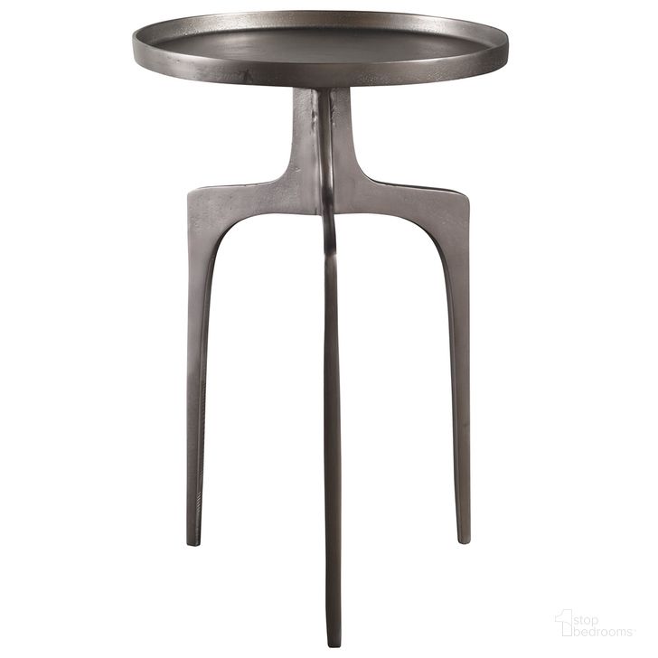 The appearance of Uttermost Kenna Nickel Accent Table designed by Uttermost in the modern / contemporary interior design. This nickel piece of furniture  was selected by 1StopBedrooms from Kenna Collection to add a touch of cosiness and style into your home. Sku: 25082. Material: Aluminum. Product Type: Accent Table. Image1