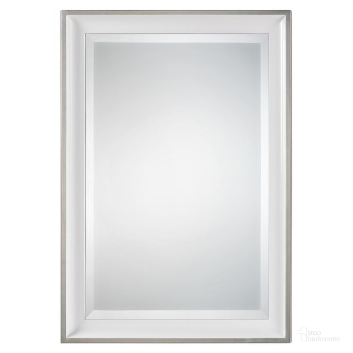 The appearance of Uttermost Lahvahn White Silver Mirror designed by Uttermost in the modern / contemporary interior design. This white piece of furniture  was selected by 1StopBedrooms from  to add a touch of cosiness and style into your home. Sku: 09081. Product Type: Mirror. Image1