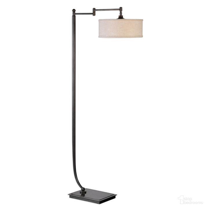 The appearance of Uttermost Lamine Dark Bronze Floor Lamp designed by Uttermost in the modern / contemporary interior design. This bronze piece of furniture  was selected by 1StopBedrooms from Lamine Collection to add a touch of cosiness and style into your home. Sku: 28080-1. Product Type: Floor Lamp. Material: Iron. Image1