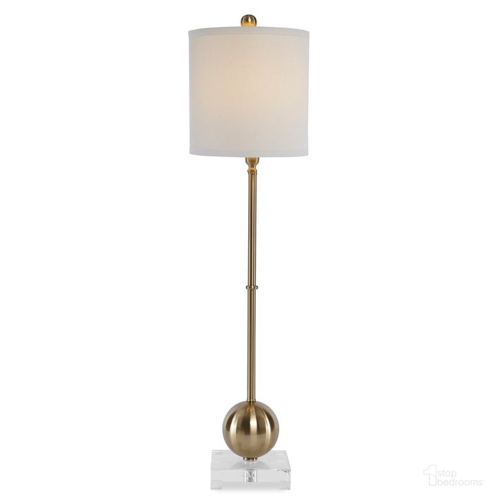 The appearance of Uttermost Laton Brass Buffet Lamp designed by Uttermost in the modern / contemporary interior design. This brass piece of furniture  was selected by 1StopBedrooms from Laton Collection to add a touch of cosiness and style into your home. Sku: 29935-1. Material: Metal. Product Type: Buffet Lamp. Image1