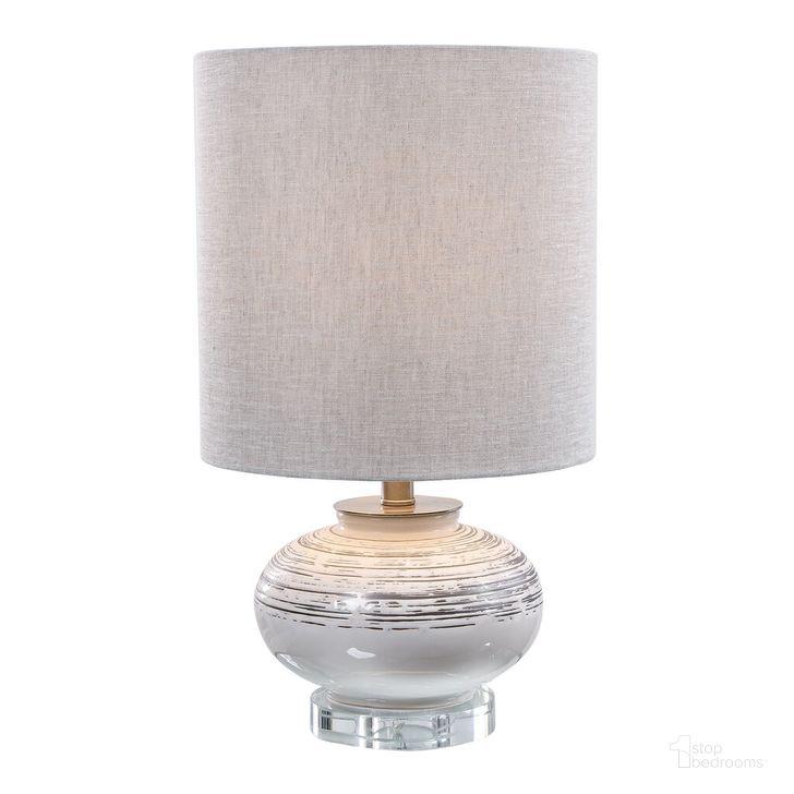 The appearance of Uttermost Lenta Off-White Accent Lamp designed by Uttermost in the transitional interior design. This white piece of furniture  was selected by 1StopBedrooms from Lenta Collection to add a touch of cosiness and style into your home. Sku: 28443-1. Product Type: Lamp. Material: Iron. Image1