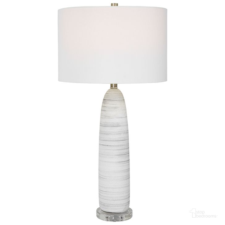 The appearance of Uttermost Levadia Matte White Table Lamp designed by Uttermost in the modern / contemporary interior design. This white piece of furniture  was selected by 1StopBedrooms from Levadia Collection to add a touch of cosiness and style into your home. Sku: 30004-1. Material: Metal. Product Type: Table Lamp. Image1