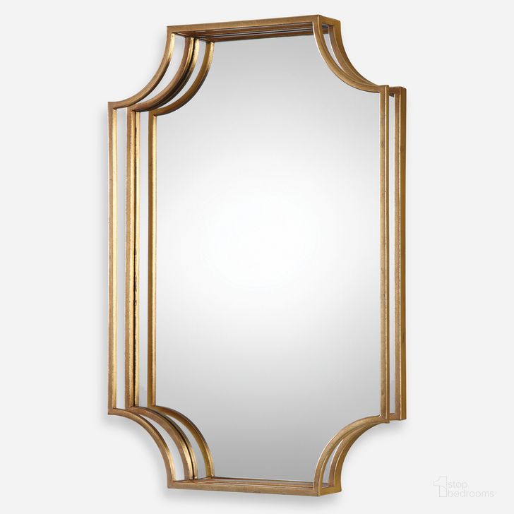 The appearance of Uttermost Lindee Gold Wall Mirror designed by Uttermost in the modern / contemporary interior design. This gold piece of furniture  was selected by 1StopBedrooms from Lindee Collection to add a touch of cosiness and style into your home. Sku: 09123. Product Type: Mirror. Material: MDF. Image1
