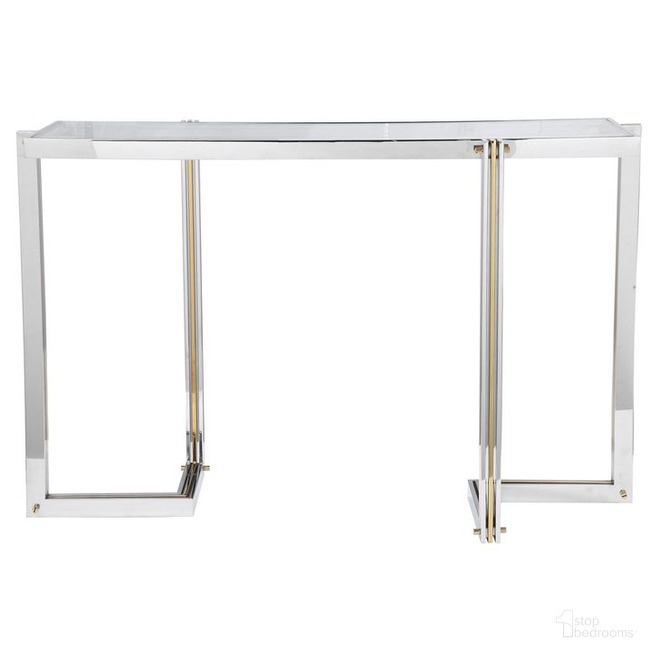 The appearance of Uttermost Locke Modern Console Table designed by Uttermost in the modern / contemporary interior design. This silver piece of furniture  was selected by 1StopBedrooms from Locke Collection to add a touch of cosiness and style into your home. Sku: 24937. Material: Glass. Product Type: Console Table. Image1