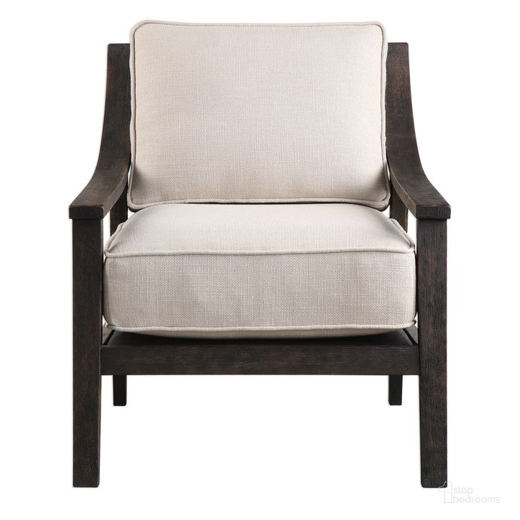 The appearance of Uttermost Lyle Beige Accent Chair designed by Uttermost in the modern / contemporary interior design. This beige piece of furniture  was selected by 1StopBedrooms from  to add a touch of cosiness and style into your home. Sku: 23391. Material: Wood. Product Type: Accent Chair. Image1