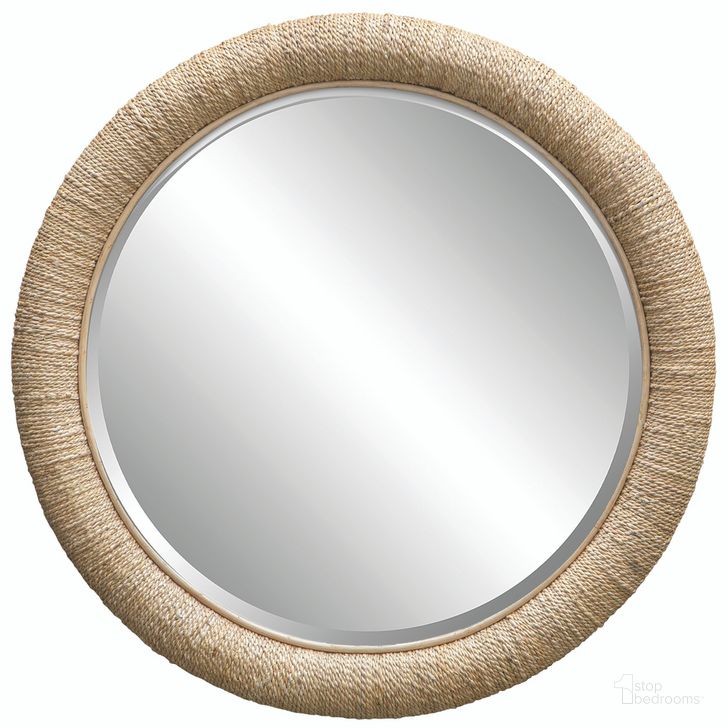 The appearance of Uttermost Mariner Natural Round Mirror designed by Uttermost in the transitional interior design. This natural piece of furniture  was selected by 1StopBedrooms from Mariner Collection to add a touch of cosiness and style into your home. Sku: 08169. Product Type: Accent Mirror. Material: Plywood. Image1