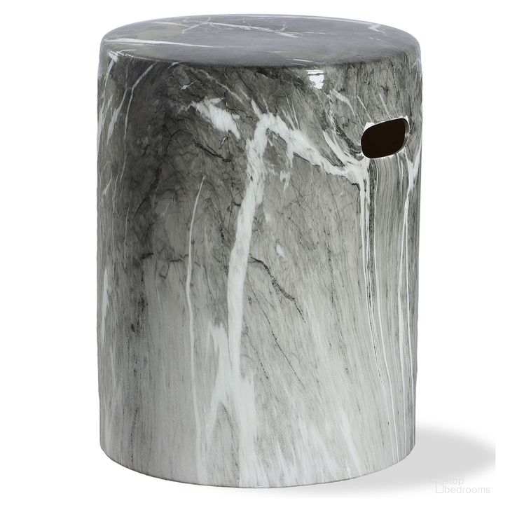The appearance of Uttermost Marvel Marbled Garden Stool designed by Uttermost in the modern / contemporary interior design. This black and white piece of furniture  was selected by 1StopBedrooms from Marvel Collection to add a touch of cosiness and style into your home. Sku: 22896. Product Type: Stool. Material: Ceramic. Image1