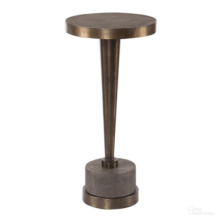 The appearance of Uttermost Masika Bronze Accent Table designed by Uttermost in the modern / contemporary interior design. This bronze piece of furniture  was selected by 1StopBedrooms from Masika Collection to add a touch of cosiness and style into your home. Sku: 24863. Material: Metal. Product Type: Accent Table. Image1