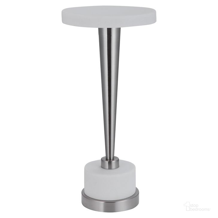 The appearance of Uttermost Masika White Drink Table designed by Uttermost in the modern / contemporary interior design. This white piece of furniture  was selected by 1StopBedrooms from Masika Collection to add a touch of cosiness and style into your home. Sku: 24956. Product Type: Accent Table. Material: Resin. Image1