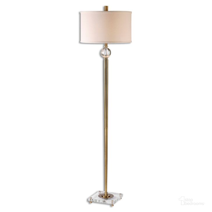 The appearance of Uttermost Mesita Brass Floor Lamp designed by Uttermost in the modern / contemporary interior design. This brass piece of furniture  was selected by 1StopBedrooms from Mesita Collection to add a touch of cosiness and style into your home. Sku: 28635-1. Material: Metal. Product Type: Floor Lamp. Image1