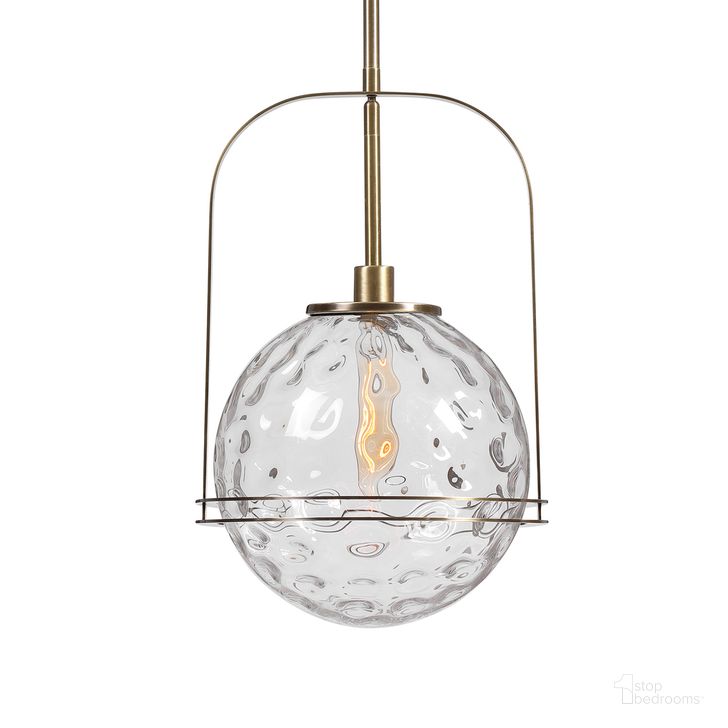 The appearance of Uttermost Mimas 1 Light Globe Pendant designed by Uttermost in the modern / contemporary interior design. This brass piece of furniture  was selected by 1StopBedrooms from Mimas Collection to add a touch of cosiness and style into your home. Sku: 21540. Material: Glass. Product Type: Pendant Lighting. Image1