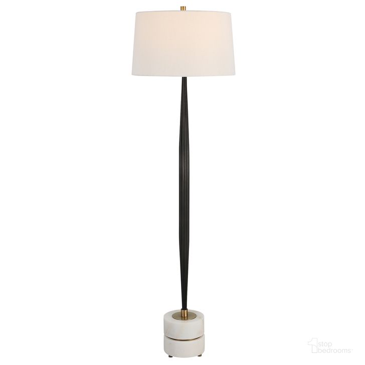The appearance of Uttermost Miraz Iron Floor Lamp designed by Uttermost in the modern / contemporary interior design. This black piece of furniture  was selected by 1StopBedrooms from Miraz Collection to add a touch of cosiness and style into your home. Sku: 30123. Product Type: Floor Lamp. Material: Iron. Image1