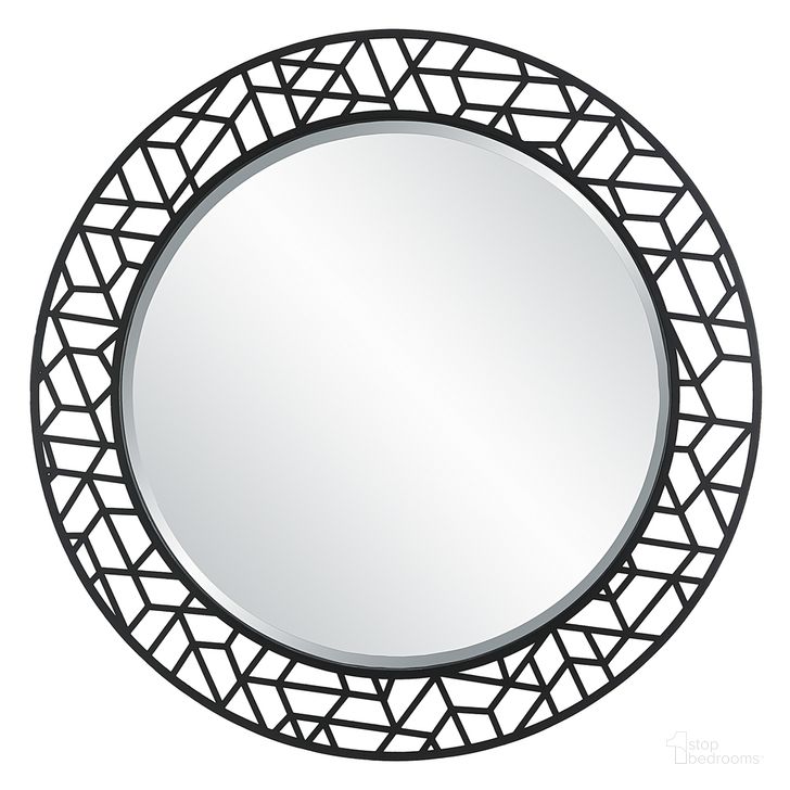 The appearance of Uttermost Mosaic Metal Round Mirror designed by Uttermost in the modern / contemporary interior design. This black piece of furniture  was selected by 1StopBedrooms from Mosaic Collection to add a touch of cosiness and style into your home. Sku: 09907. Material: MDF. Product Type: Accent Mirror. Image1